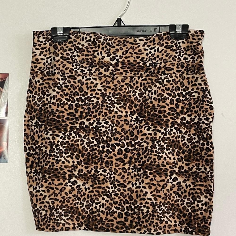 leopard print skirt, size: L